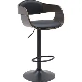 CLP Chaise de bar Kingston B - revêtement en tissu, structure noire - finition noyer/noir