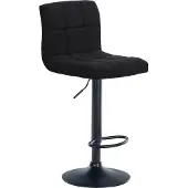 CLP Tabouret de bar Calma, revêtement en tissu, pivotant à 360 degrés et réglable en hauteur - couleur : noir. Structure : blanc
