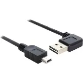 DeLOCK Easy - Câble USB - USB (M) à angle gauche/droit, réversible pour mini USB type B (M) - USB 2.0 - 50 cm - noir