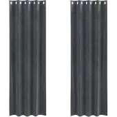vidaXL Rideaux occultants, 2 pièces, gris clair, 140 x 245 cm, en velours