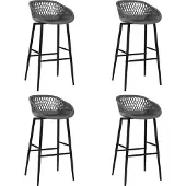 The Living Store Tabouret de bar 4 pcs. Gris