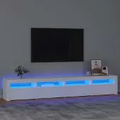 Sonstiges Meuble TV avec lumières LED Blanc 240x35x40 cm