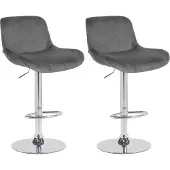 CLP lot de 2 tabourets de bar Solon chromés