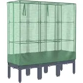 Syfax Jardinière surélevée avec housse aspect rotin 120x40x140 cm