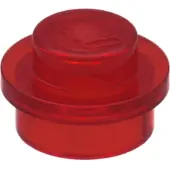 LEGO 25x Plaque de construction ronde 1x1, rouge transparent