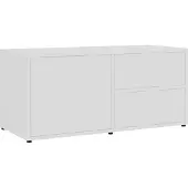 Syfax Meuble TV Blanc 80x34x36 cm Bois d'ingénierie