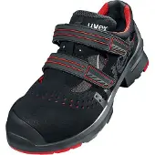 Uvex sandales 1 S1P noir, rouge largeur 11 Gr. 40