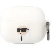 Karl Lagerfeld Klaprunikh Airpods Procover Biały/White Silicone Karl Head 3D