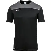 Uhlsport Offense 23 T-Shirt Hommes - Noir / Anthracite / Blanc