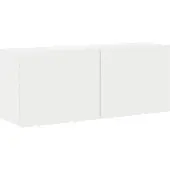 Syfax Meuble TV mural blanc 100x30x41 cm