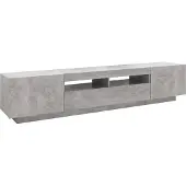Syfax Meuble TV avec lumières LED Gris béton 200x35x40 cm