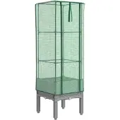 vidaXL Lit surélevé avec serre aspect rotin 40x40x140 cm