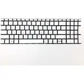T-ProTek FRANÇAIS - Clavier argent éclairage compatible avec HP Pavilion 15-eg2077ng (72V47EA)