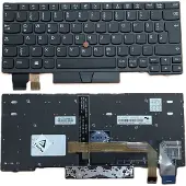 T-ProTek Clavier FRANÇAIS cadre noir,éclairage,trackpoint pour Lenovo ThinkPad X390 20SD