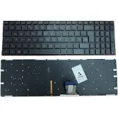 T-ProTek Clavier FRANÇAIS noir avec éclairage rouge compatible Asus ROG Strix GL702VS-BI7N12