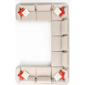 AEA Sofa U-Form Wohnzimmer Ecksofa Beige Polstersofa Design Modern