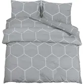 vidaXL Ensemble de literie Gris 155x220 cm coton