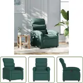 The Living Store Fauteuil relax vert foncé Tissu