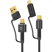 Swissten - Cabo Polyamide USB-C 4en1 1,5m (antracite)