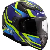 LS2 Helmets Casque intégral LS2 FF353 RAPID II Flitz Jaune H-Viz Bleu brillant taille XXL