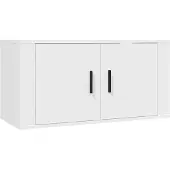 Syfax Meuble TV mural Blanc 80x34,5x40 cm