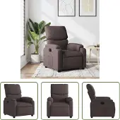 The Living Store fauteuil inclinable en tissu marron foncé