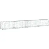 vidaXL Panier de gabion avec couvercle 400x50x50 cm Fer galvanisé