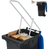 Relaxdays Compacteur de déchets , compacteur pour déchets ménagers, déchets résiduels et papier, compacteur manuel, acier, gris