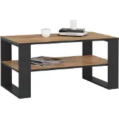 Akord Table basse Alex en chêne craft avec pieds noirs design épuré et fonctionnel pour maisons modernes