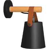 Toolight Lampe Murale Métal Avec Corde Black APP466-1W