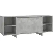 Syfax Meuble TV Gris béton 130x35x50 cm Bois d'ingénierie
