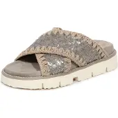 Mou I4676 Ciabatta Donna Criss-Cross Woman Paillettes Sandal