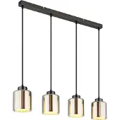 Globo Lampe à suspendre, noir-chrome, verre, chromé, H 120 cm