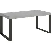 Itamoby - Table extensible 180/440x90 cm Tecno gris béton pieds anthracite