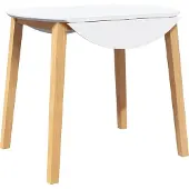 Syfax Table à manger naturel bois massif et caoutchouc