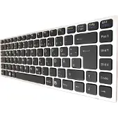 T-ProTek FRANÇAIS - clavier noir + cadre argenté + rétroéclairé pour Sony Vaio VPCS13M1E/W