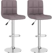 Syfax Tabourets de bar lot de 2 taupe tissu