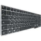 T-ProTek Clavier DEUTSCHLANGE cadre argent,Trackpoint pour Fujitsu LifeBook E754 VFY:E7340M37B1DE