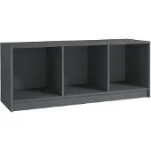 Syfax Meuble TV Gris 104x33x41 cm Bois de pin massif