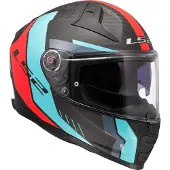 LS2 LS2FF811VectorIICGridRougeCyan06CasqueIntégral Taille 2XL