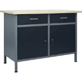 Syfax Établi Noir 120x60x85 cm Acier