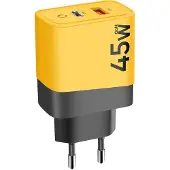 Tactical Microgrid Gan 45w Usb-a And Usb-c Wall Charger Jaune