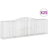 vidaXL Gabions avec arc surélevé 25 pcs 400x50x120/140cm Fer galvanisé