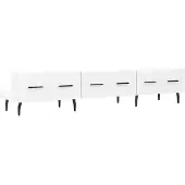 Syfax Meuble TV blanc brillant 150x36x30 cm bois d'ingénierie