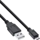 Intos 31715 Câble Micro-USB 2.0, USB-A prise à Micro-B prise, noir, 1,5m