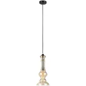 ITALUX Suspension Flavie chromée couleur thé, 1xE27x40W, verre, dimensions : 100x18x18 cm, IP20,