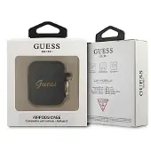 GUESS Gua2Sssk Airpods 1/2 Cover Czarny/Black Silicone Vintage Script