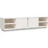 Syfax Meuble TV Blanc 156x40x40 cm Bois de pin massif
