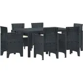 Syfax Ensemble de salle à manger pour jardin 7 pcs Anthracite