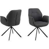 Actona Aura chaise de salle à manger avec accoudoirs gris.